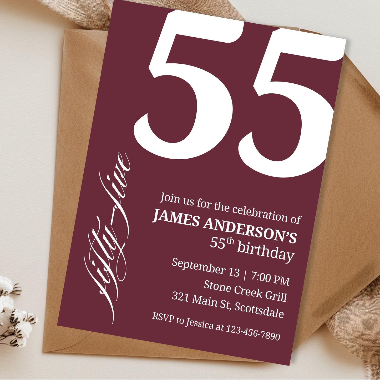 55th Birthday Invitation for Men 55th Birthday Invite 55th Birthday for Him 55th Birthday Invitation 55th Birthday Invitation for Him 0007