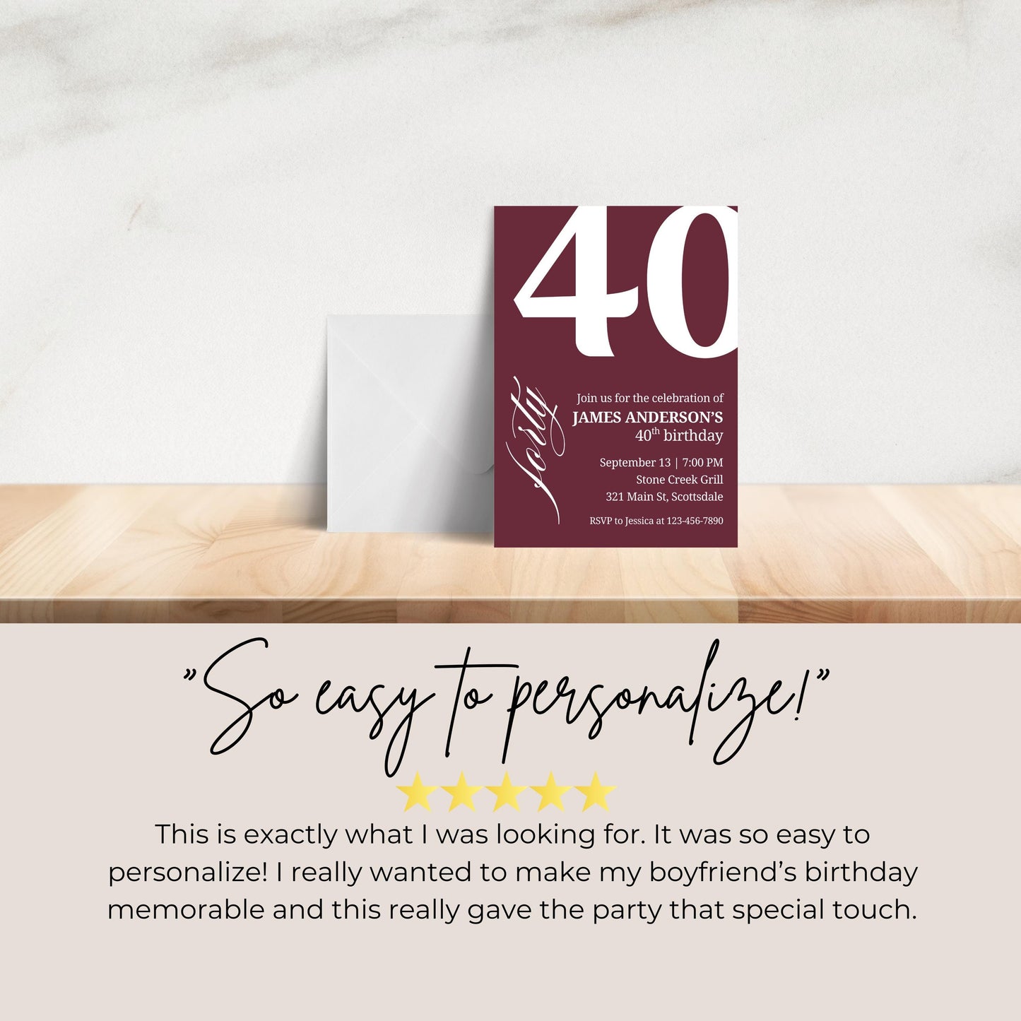 40th Birthday Invitation for Men 40th Birthday Invite 40th Birthday for Him 40th Birthday Invitation 40th Birthday Invitation for Him 0007