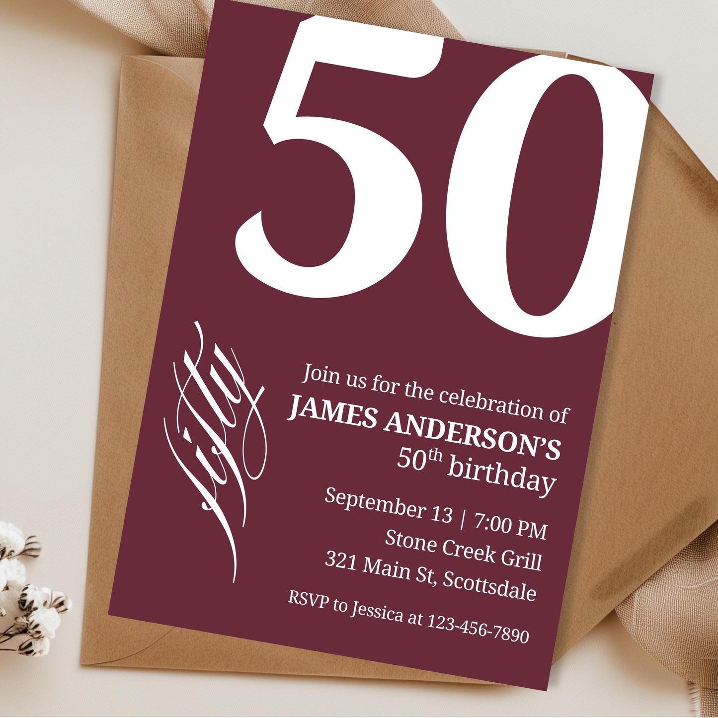 50th Birthday Invitation for Men 50th Birthday Invite 50th Birthday for Him 50th Birthday Invitation 50th Birthday Invitation for Him 0007