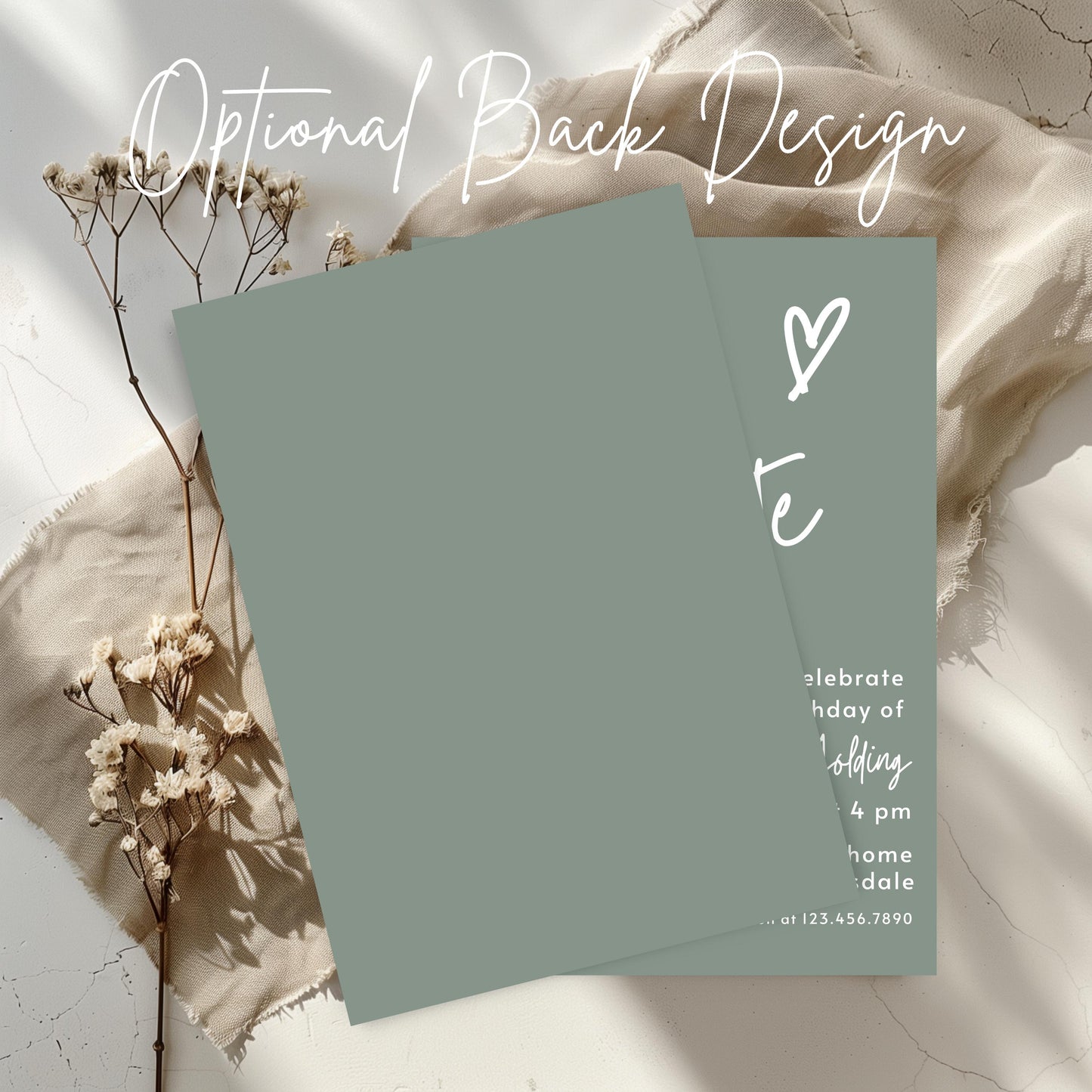 Sage Green Invite Time to Celebrate Birthday Invitation for Girl Sage Green Birthday Teenager Simple Modern Adult Invitation Printable 0003