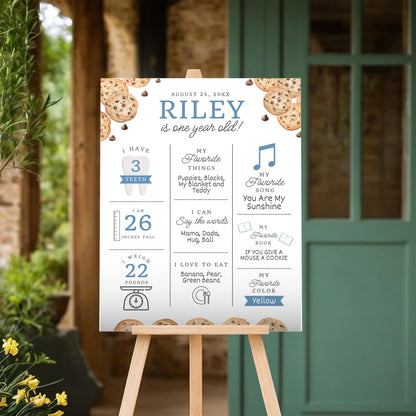 Milestone Board Milk and Cookies First Birthday Sign First Year Milestone Sweet Cookie Birthday Milestone Tough Cookie Birthday Sign  0005