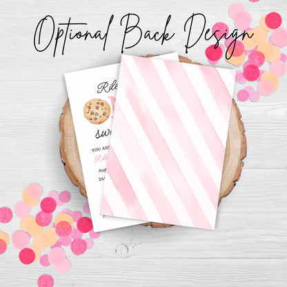 One Sweet Cookie Birthday Invitation First Birthday Girl Milk Cookies Party 1st Birthday Cookie Sweet Celebration Toddler Birthday Cute 0009