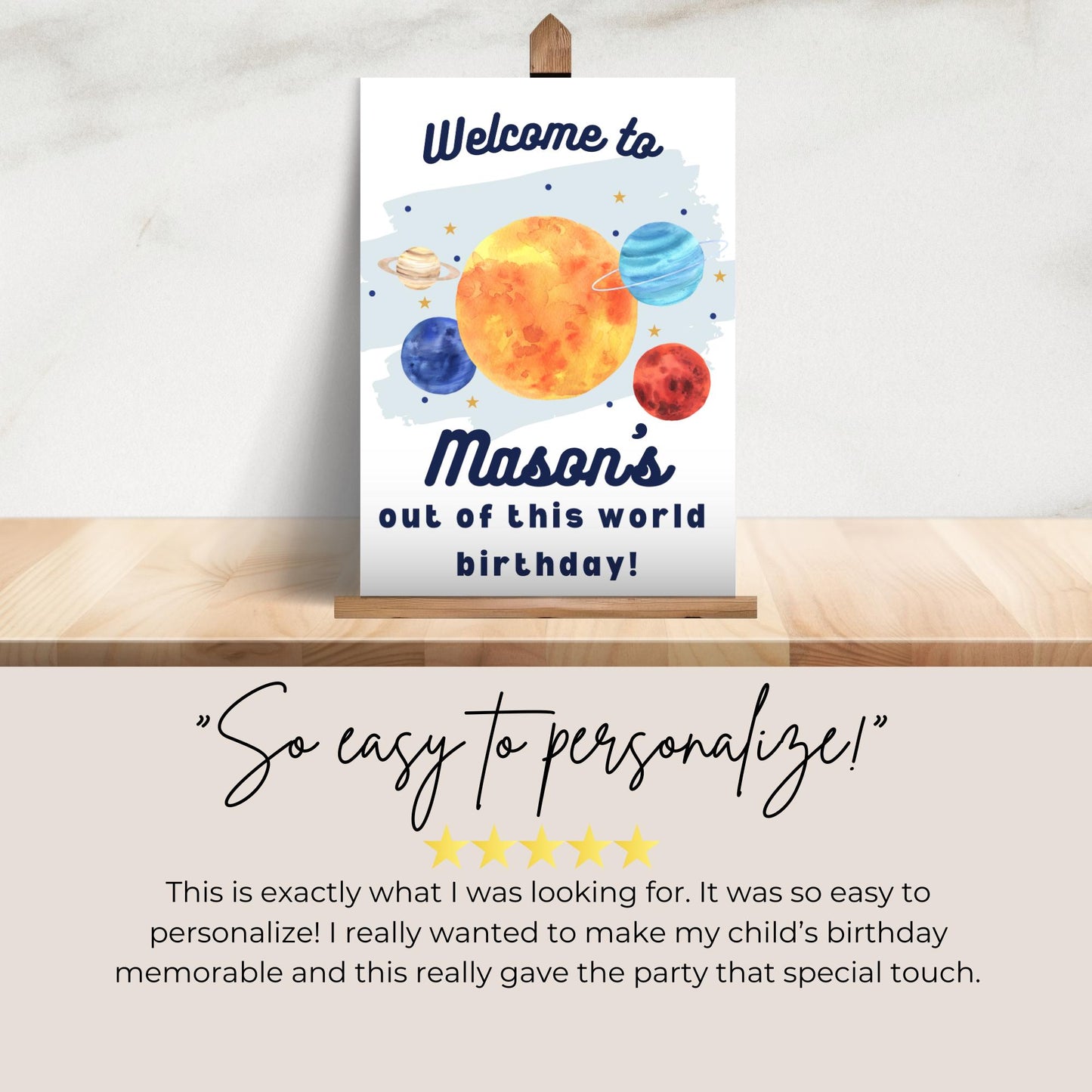 Space Welcome Sign Editable Birthday Party Out of This World Welcome Sign for Boys Birthday Planets Solar System Party Sign Digital 0001