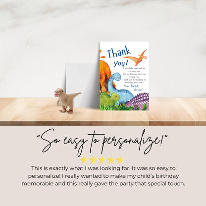 Dinosaur Thank You Card Birthday Dinosaur Party Thank You Letter Dinosaur Thank You Template Birthday Dino-mite Birthday Thank You Note 0008