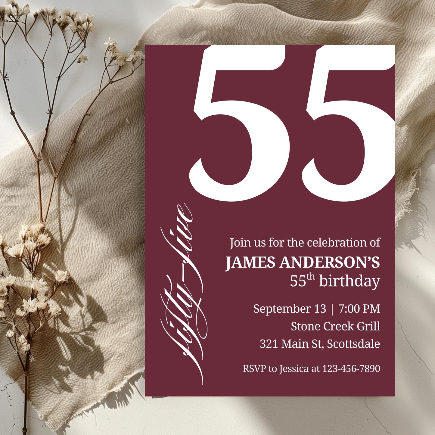 55th Birthday Invitation for Men 55th Birthday Invite 55th Birthday for Him 55th Birthday Invitation 55th Birthday Invitation for Him 0007