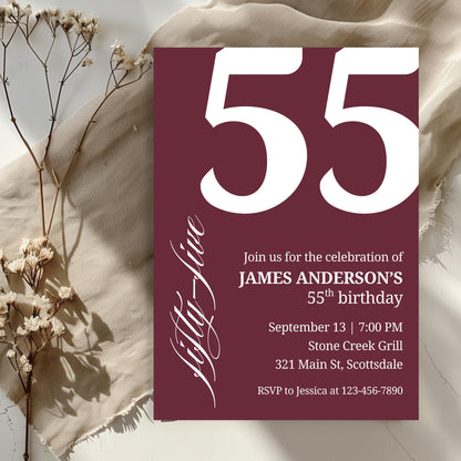 55th Birthday Invitation for Men 55th Birthday Invite 55th Birthday for Him 55th Birthday Invitation 55th Birthday Invitation for Him 0007