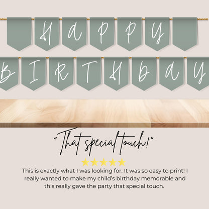Sage Green Party Happy Birthday Banner Letters Happy Birthday Banner Sage Green Teen Party Sweet Sixteen Flag Happy Birthday Flags 0003