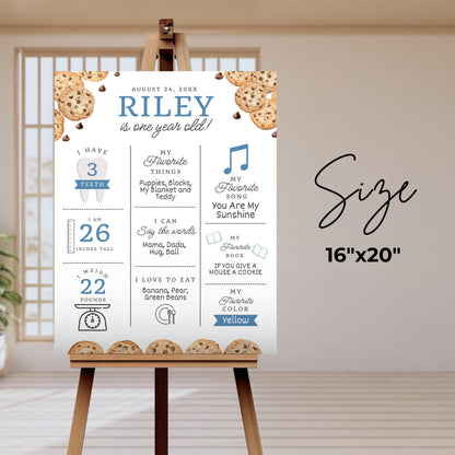 Milestone Board Milk and Cookies First Birthday Sign First Year Milestone Sweet Cookie Birthday Milestone Tough Cookie Birthday Sign  0005