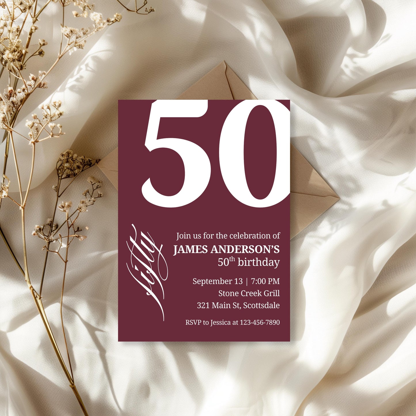 50th Birthday Invitation for Men 50th Birthday Invite 50th Birthday for Him 50th Birthday Invitation 50th Birthday Invitation for Him 0007