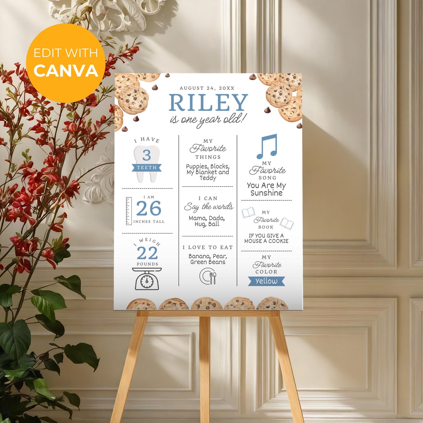 Milestone Board Milk and Cookies First Birthday Sign First Year Milestone Sweet Cookie Birthday Milestone Tough Cookie Birthday Sign  0005