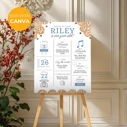 Milestone Board Milk and Cookies First Birthday Sign First Year Milestone Sweet Cookie Birthday Milestone Tough Cookie Birthday Sign  0005