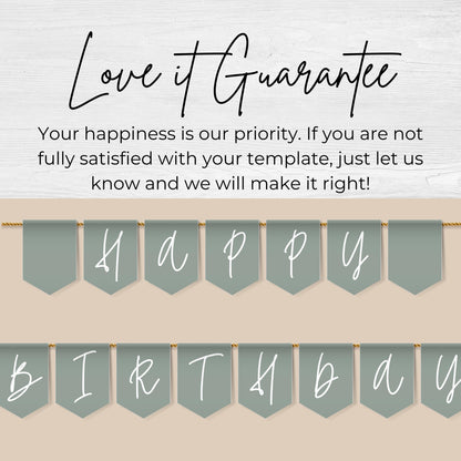 Sage Green Party Alphabet Banner Letters A to Z Numbers Symbols Happy Birthday Banner Sage Green Teen Party Sweet Sixteen Flag Banner 0003