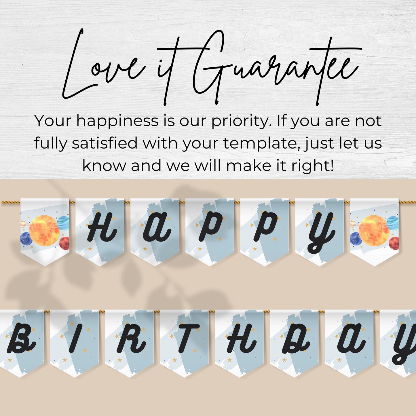 Space Happy Birthday Banner Space Party Decorations Out of This World Birthday Bunting Outer Space Party Birthday Solar System Party 0001