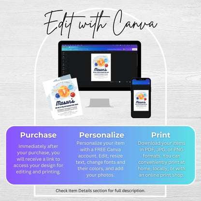 First Trip Around the Sun Birthday Invitation Space Party Editable Outer Space Invite Out of This World Galaxy Solar System Party 0001